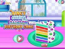 Vincy Cooking Rainbow Birthday Cake