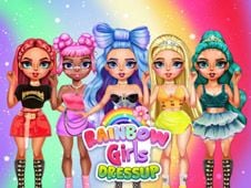 Rainbow Girls Dress Up Challenge Online