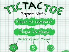 Tic Tac Toe Paper Note 2 Online