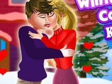 Winter Time Couple Kissing Online