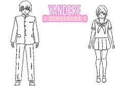 Yandere Chan and Senpai Coloring Online